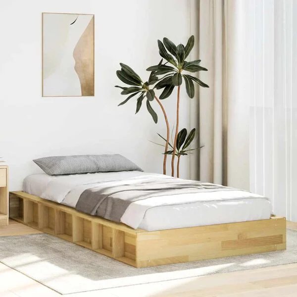 Tvirtas ąžuolo masyvo lovos rėmas 80x200 cm, šoninis vaizdas