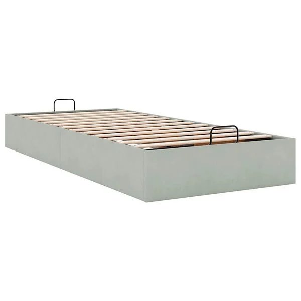 vidaXL Osmanų lovos rėmas pilkas 80x200 cm aksomas šoninis vaizdas
