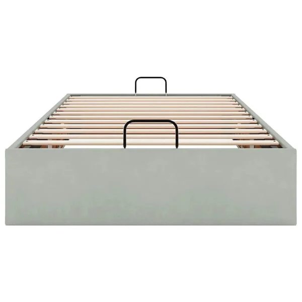 vidaXL Osmanų lovos rėmas pilkas 80x200 cm aksomas lovos apačia