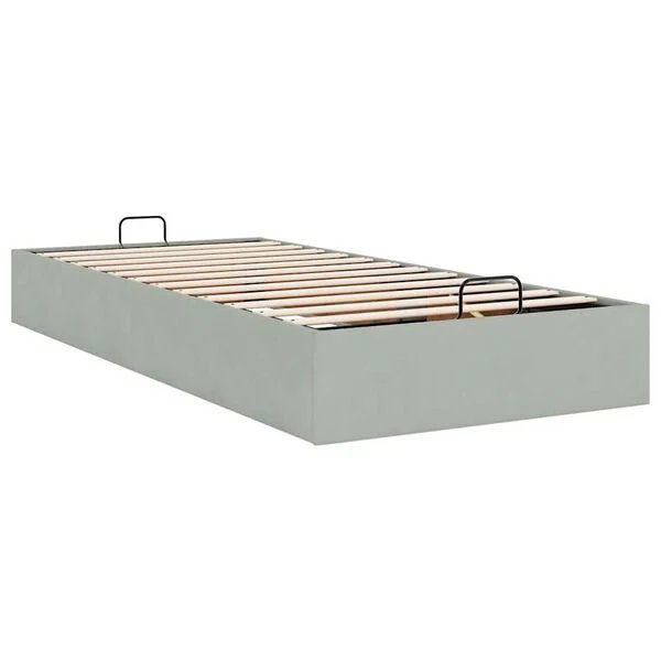 vidaXL Osmanų lovos rėmas pilkas 80x200 cm aksomas pagrindas