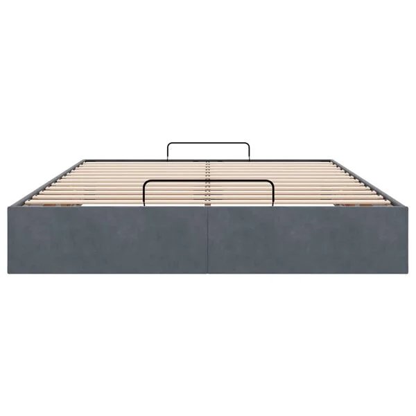 vidaXL Osmanų lovos rėmas tamsiai pilkas 140x190 cm Velvet lovos pagrindas