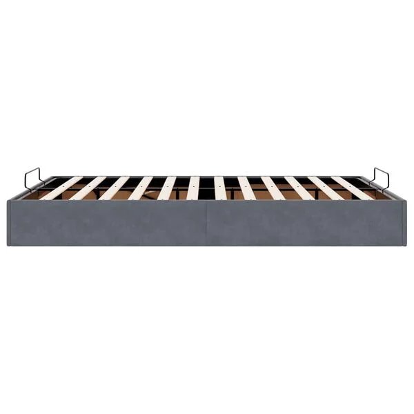 vidaXL Osmanų lovos rėmas tamsiai pilkas 140x190 cm Velvet metaliniai elementai