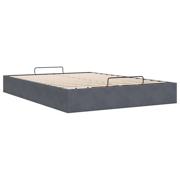 vidaXL Osmanų lovos rėmas tamsiai pilkas 140x190 cm Velvet lovos detalė