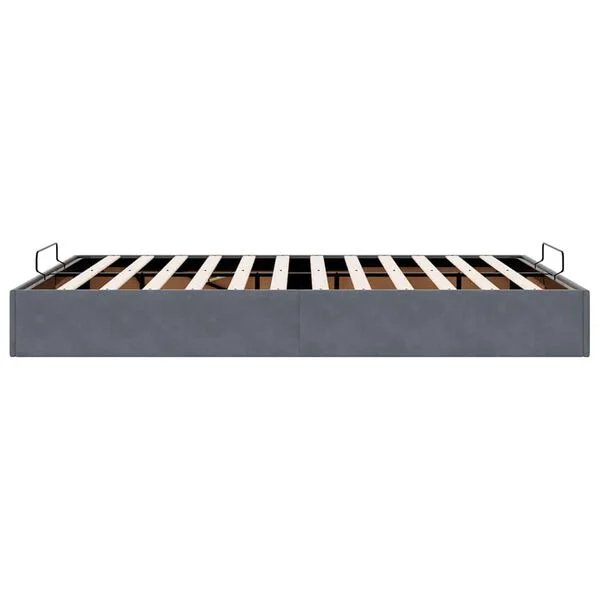 vidaXL Osmanų lovos rėmas tamsiai pilka 140x200 cm Velvet hidraulinis pakėlimo mechanizmas