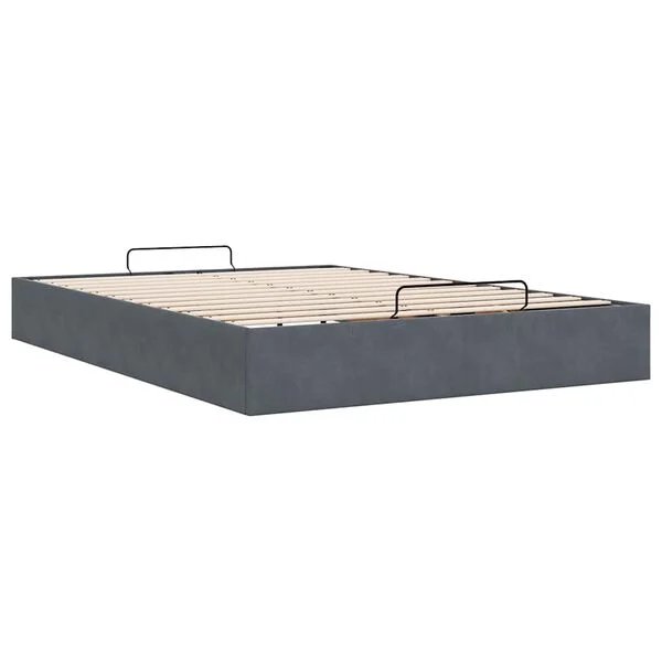vidaXL Osmanų lovos rėmas tamsiai pilka 140x200 cm Velvet patogumas