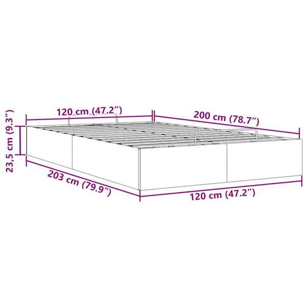Pilkas vidaXL osmanų lovos rėmas 120x200 cm su aksominiu apmušalu ir daiktų laikymo vieta