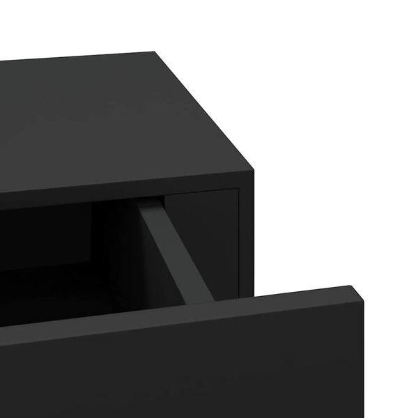 Dvi juodos lentynos su stalčiais komplekte