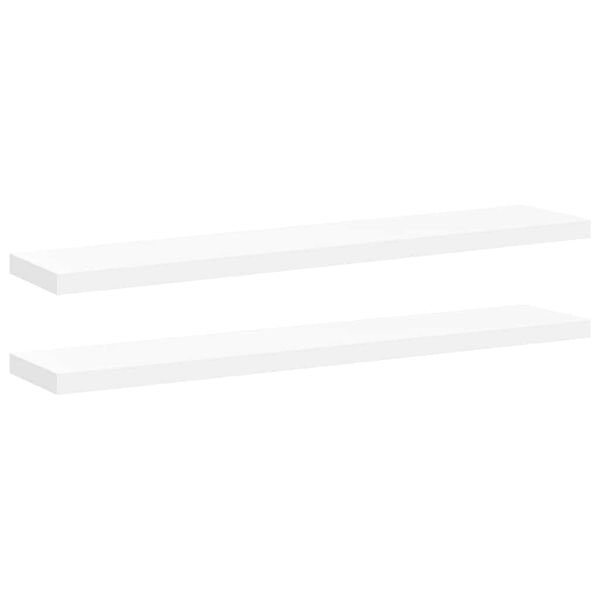 Pakabinamos lentynos, 2vnt., baltos, 120x23,5x3,8cm, MDF Balta 120 x 23.5 x 3.8 cm 2 nuotrauka 1