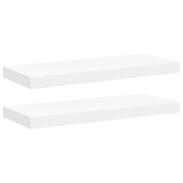 Pakabinamos lentynos, 2vnt., baltos, 60x23,5x3,8cm, MDF Balta 60 x 23.5 x 3.8 cm 2 nuotrauka 1
