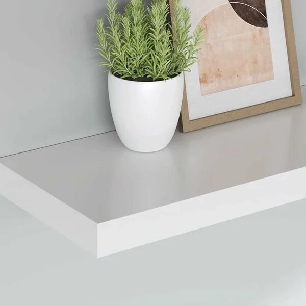 Pakabinamos lentynos, 2vnt., baltos, 90x23,5x3,8cm, MDF Balta 90 x 23.5 x 3.8 cm 2 nuotrauka 4