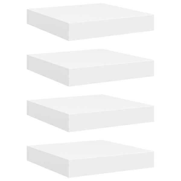 Pakabinamos lentynos, 4vnt., baltos, 23x23,5x3,8cm, MDF Balta 23 x 23.5 x 3.8 cm 4 nuotrauka 1