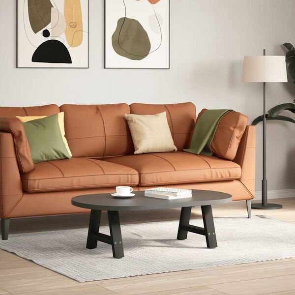 Kavos staliuko kojelės, A formos, 2 vnt., juodos, 30x(30-31) cm, plienas Juoda 30 x (30-31) cm nuotrauka 2