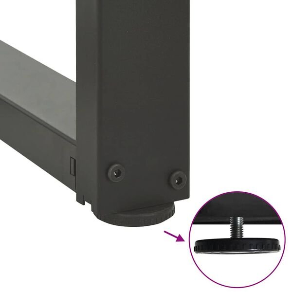 Kavos staliuko kojelės, T formos, 2 vnt., antracito spalvos, 70x25x(30-31) cm, plienas Antracito 70 x 25 x (30-31) cm nuotrauka 9