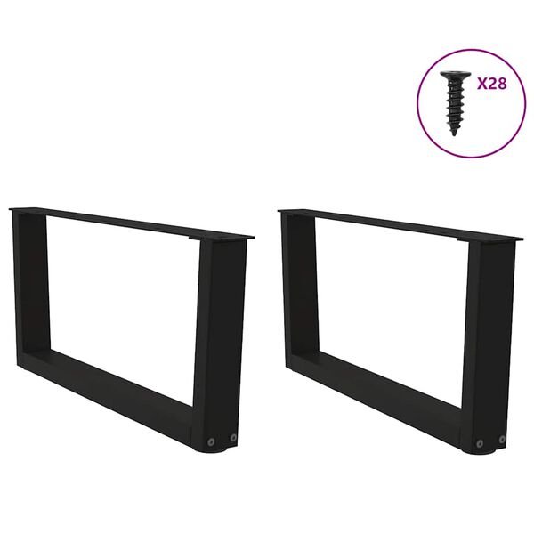 Kavos staliuko kojelės, V formos, 2 vnt., juodos, 70x(30-31,3) cm, plienas Juoda 70 x (30-31,3) cm 2 nuotrauka 3