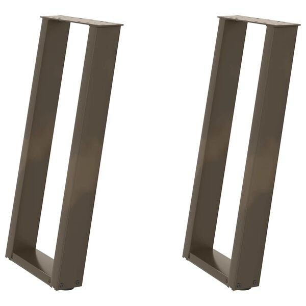 Konsolinio stalo kojelės, U formos, 2 vnt., natūralus plienas, 38x(72-73) cm, plienas Natūrali 38 x (72-73) cm nuotrauka 2