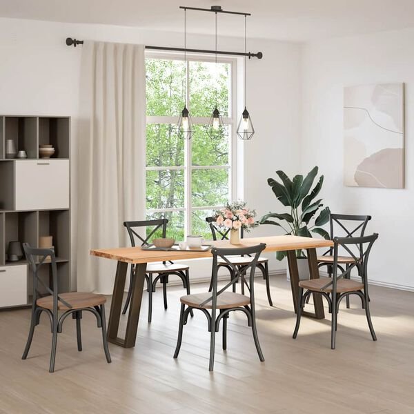 Konsolinio stalo kojelės, U formos, 2 vnt., natūralus plienas, 38x(72-73) cm, plienas Natūrali 38 x (72-73) cm nuotrauka 3
