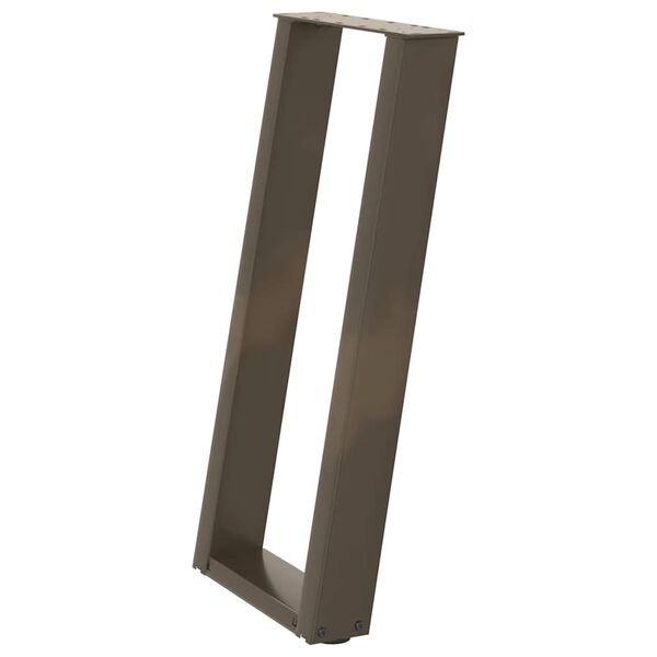 Konsolinio stalo kojelės, U formos, 2 vnt., natūralus plienas, 38x(72-73) cm, plienas Natūrali 38 x (72-73) cm nuotrauka 4