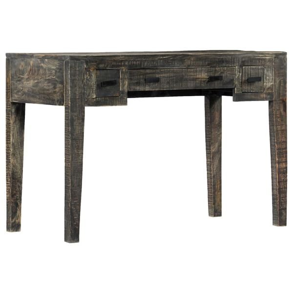 Rašomasis stalas, juodos sp., 110x50x75 cm, mango med. masyvas nuotrauka 10