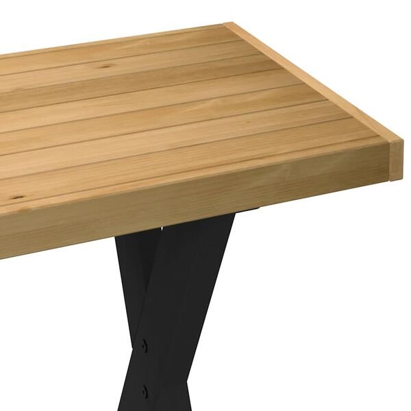 Rašomasis stalas, NOAIN, 120x50x75cm, medienos masyvas X forma nuotrauka 6