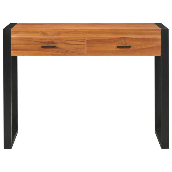 Rašomasis stalas su 2 stalčiais, 100x40x75cm, tikmedis 100 x 40 x 75 cm nuotrauka 3