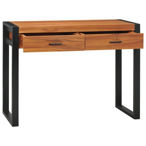 Rašomasis stalas su 2 stalčiais, 100x40x75cm, tikmedis 100 x 40 x 75 cm nuotrauka 2