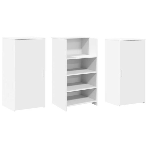 Registratūra, baltos spalvos, 155x50x103,5 cm, apdirbta mediena Balta 155 x 50 x 103.5 cm nuotrauka 7