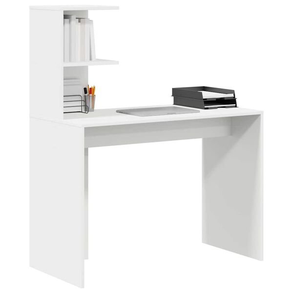 Stalas Balta 102 x 50 x 124 cm Apdirbta mediena Balta nuotrauka 3