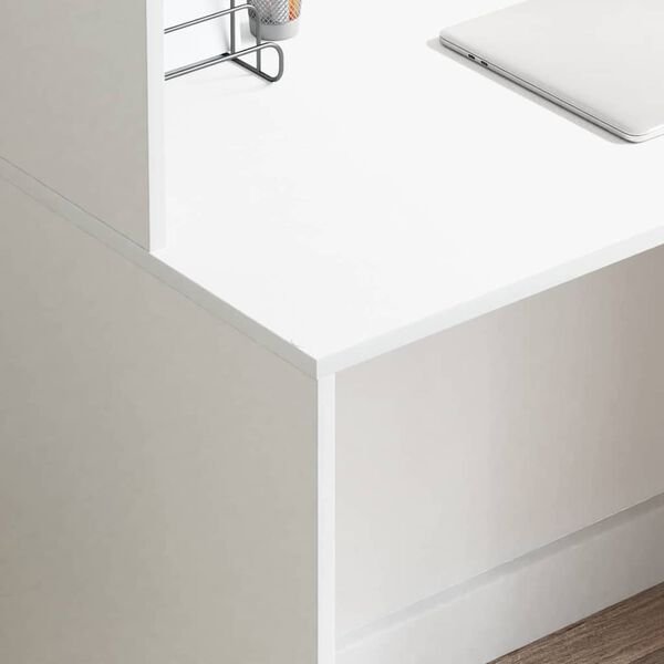 Stalas Balta 102 x 50 x 124 cm Apdirbta mediena Balta nuotrauka 4