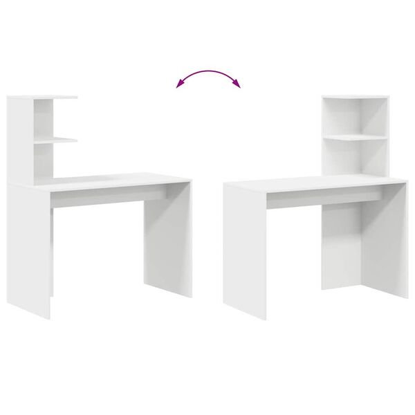 Stalas Balta 102 x 50 x 124 cm Apdirbta mediena Balta nuotrauka 9