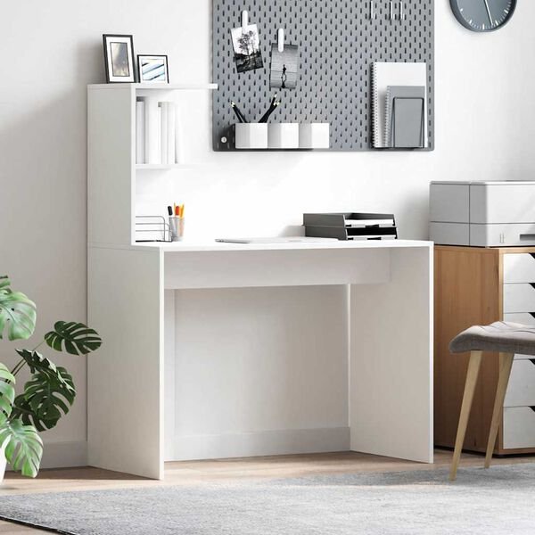 Stalas Balta 102 x 50 x 124 cm Apdirbta mediena Balta nuotrauka 2