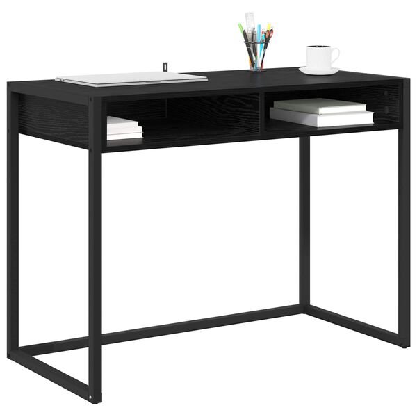Stalas Juodas ąžuolas Apdirbta mediena 100 x 50 x 75 cm juoda ąžuolo nuotrauka 3