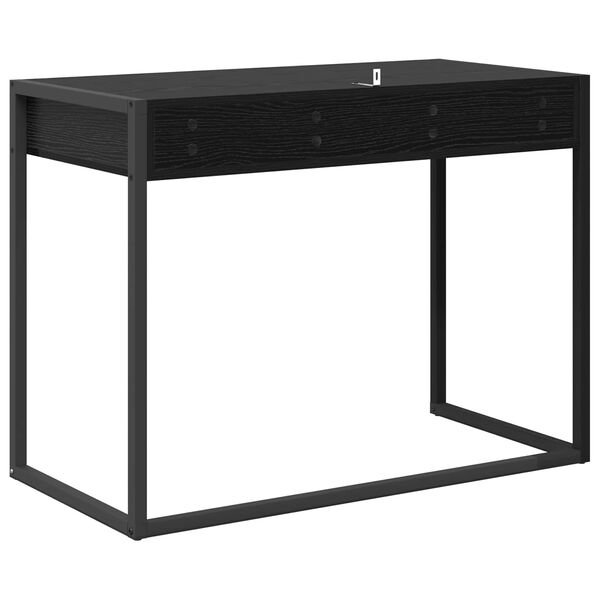 Stalas Juodas ąžuolas Apdirbta mediena 100 x 50 x 75 cm juoda ąžuolo nuotrauka 7