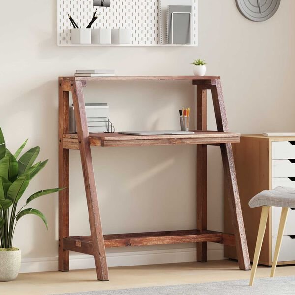 Stalas Ruda 90 x 50 x 103 cm Kietas atkurtas medis nuotrauka 2