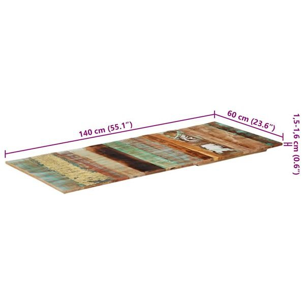 Stalviršis, 60x140cm, medienos masyvas, 15-16mm, stačiakampis 60 x 140 cm 15-16 mm perdirbtos medienos masyvas nuotrauka 12