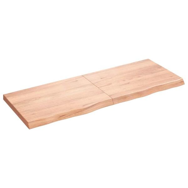 Stalviršis, šviesiai rudas, 160x60x(2-6) cm, medienos masyvas Šviesiai ruda 160 x 60 x 6 cm nuotrauka 1