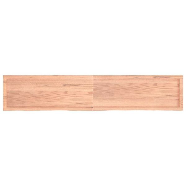 Stalviršis, šviesiai rudas, 200x40x(2-4) cm, medienos masyvas Šviesiai ruda 200 x 40 x 4 cm nuotrauka 4