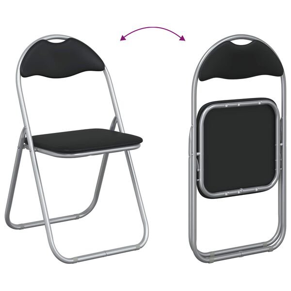 Sulankstoma kėdė 2 pcs Juoda ir pilka 48 x 43,5 x 81 cm Juoda ir pilka 2 nuotrauka 11