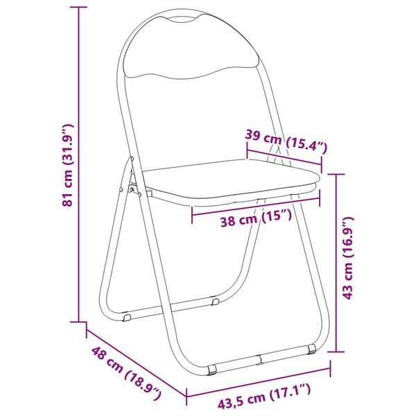 Sulankstoma kėdė 2 pcs Juoda ir pilka 48 x 43,5 x 81 cm Juoda ir pilka 2 nuotrauka 13