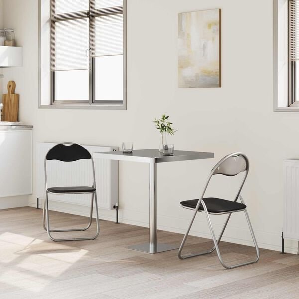 Sulankstoma kėdė 2 pcs Juoda ir pilka 48 x 43,5 x 81 cm Juoda ir pilka 2 nuotrauka 3