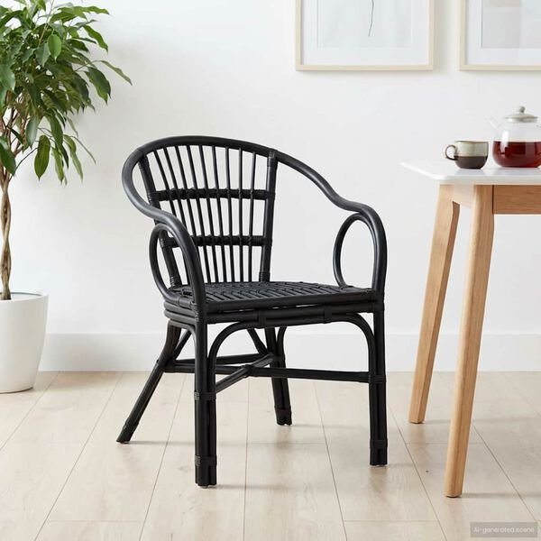 Susilankstantis krėslas Ratanas Juoda 58 x 60 x 81 cm Juoda nuotrauka 3