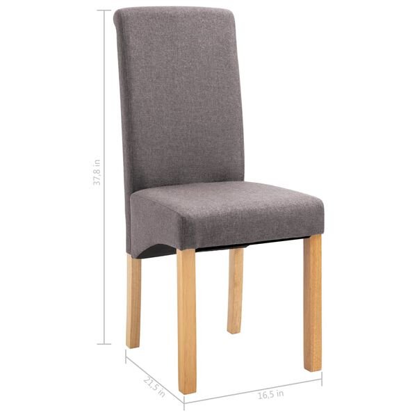 Valgomojo kėdės, 4vnt., taupe spalvos, audinys Taupe 4 nuotrauka 9