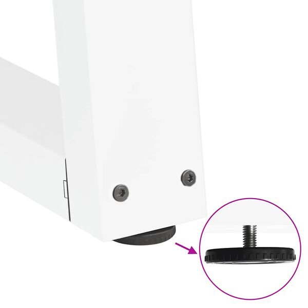 Valgomojo stalo kojelės, V formos, 3 vnt., baltos, 100x(72-73,3) cm, plienas Balta 100 x (72-73.3) cm 3 nuotrauka 9