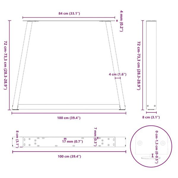 Valgomojo stalo kojelės, V formos, 3 vnt., baltos, 100x(72-73,3) cm, plienas Balta 100 x (72-73.3) cm 3 nuotrauka 10