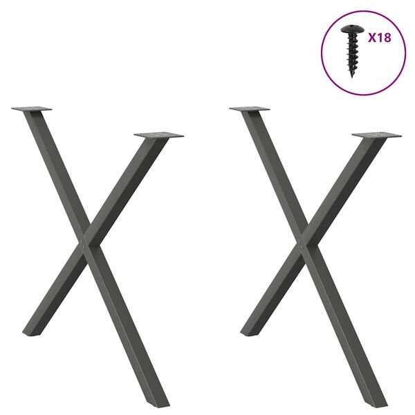 Valgomojo stalo kojos, 2 vnt., antracito spalvos, 90x(72-73) cm, plienas Antracito 90 x (72-73) cm (40 mm) 2 nuotrauka 3