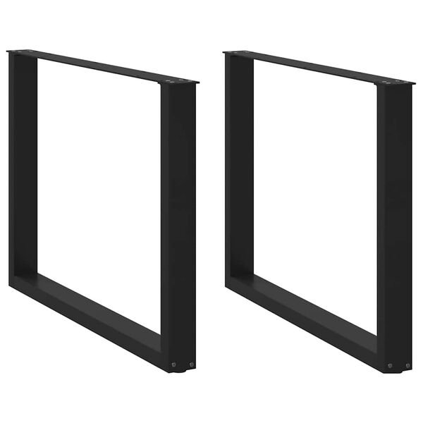 Juodos spalvos valgomojo stalo kojos iš plieno su reguliuojamu aukščiu