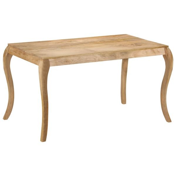 Virtuvinis stalas iš mango medienos masyvo su išlenktomis kojelėmis 135x75x76 cm