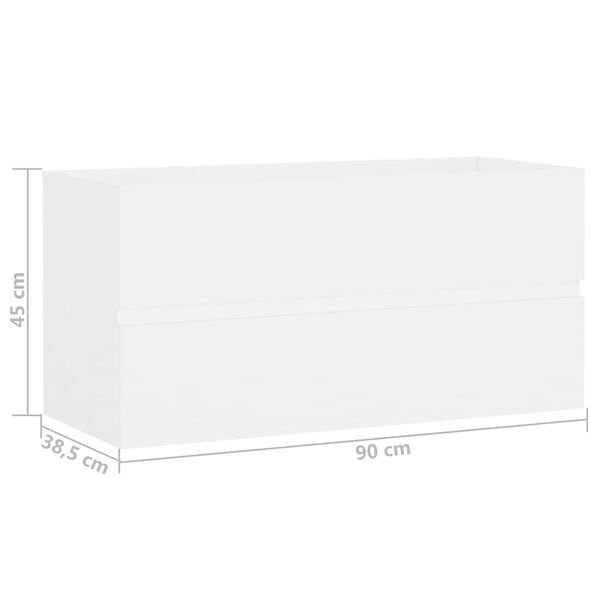 Vonios kambario baldų komplektas, baltos spalvos, MDP Balta 90 x 38.5 x 45 cm su maišytuvu nuotrauka 16