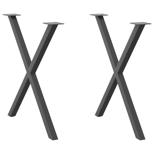 X formos stalo kojos antracito spalvos iš plieno